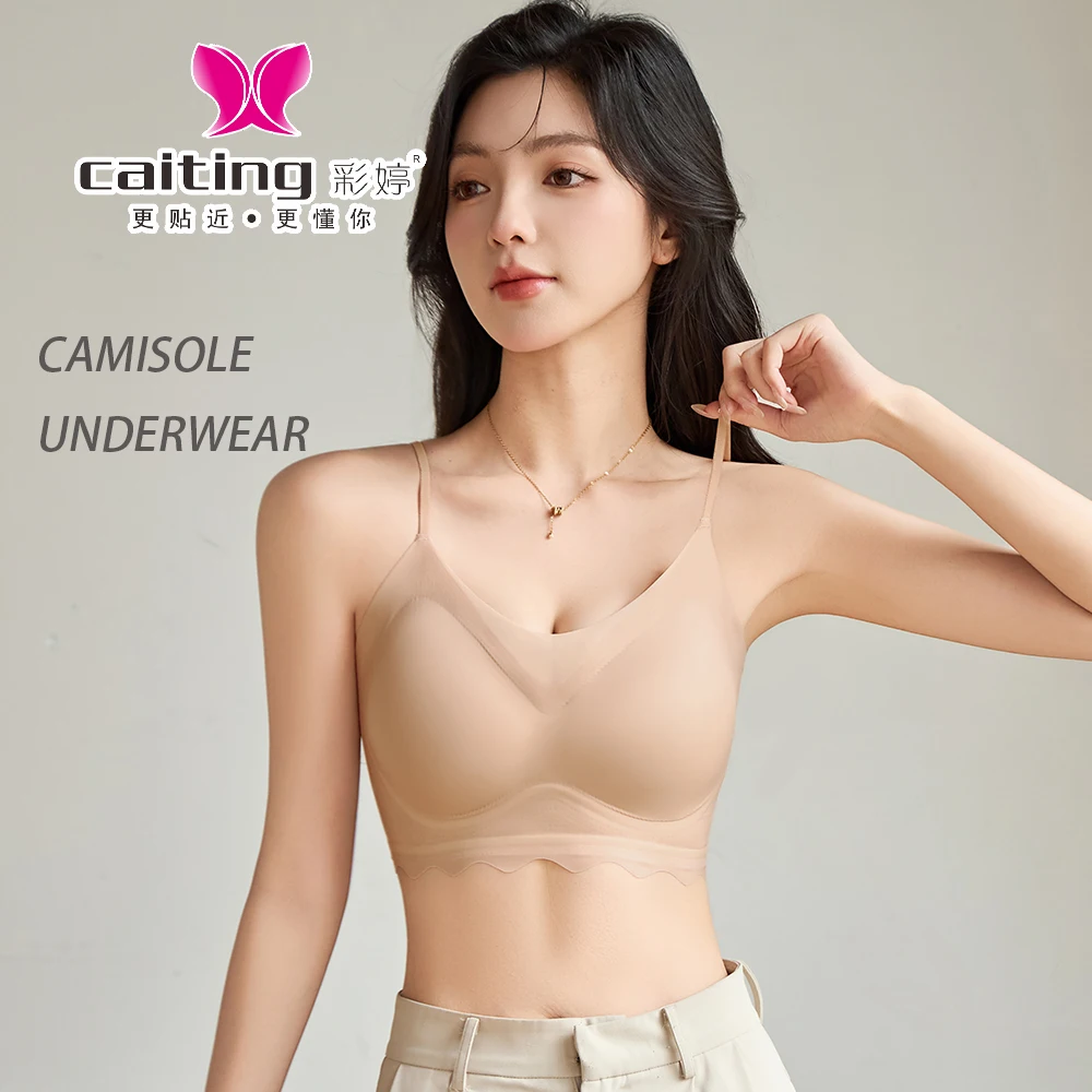 

CAIITNG Women Underwear Push-up Adjustable Fixed Cup Pad Bra lingerie sexy women Ultra Thin Foundation Liquid Summer Cool bra