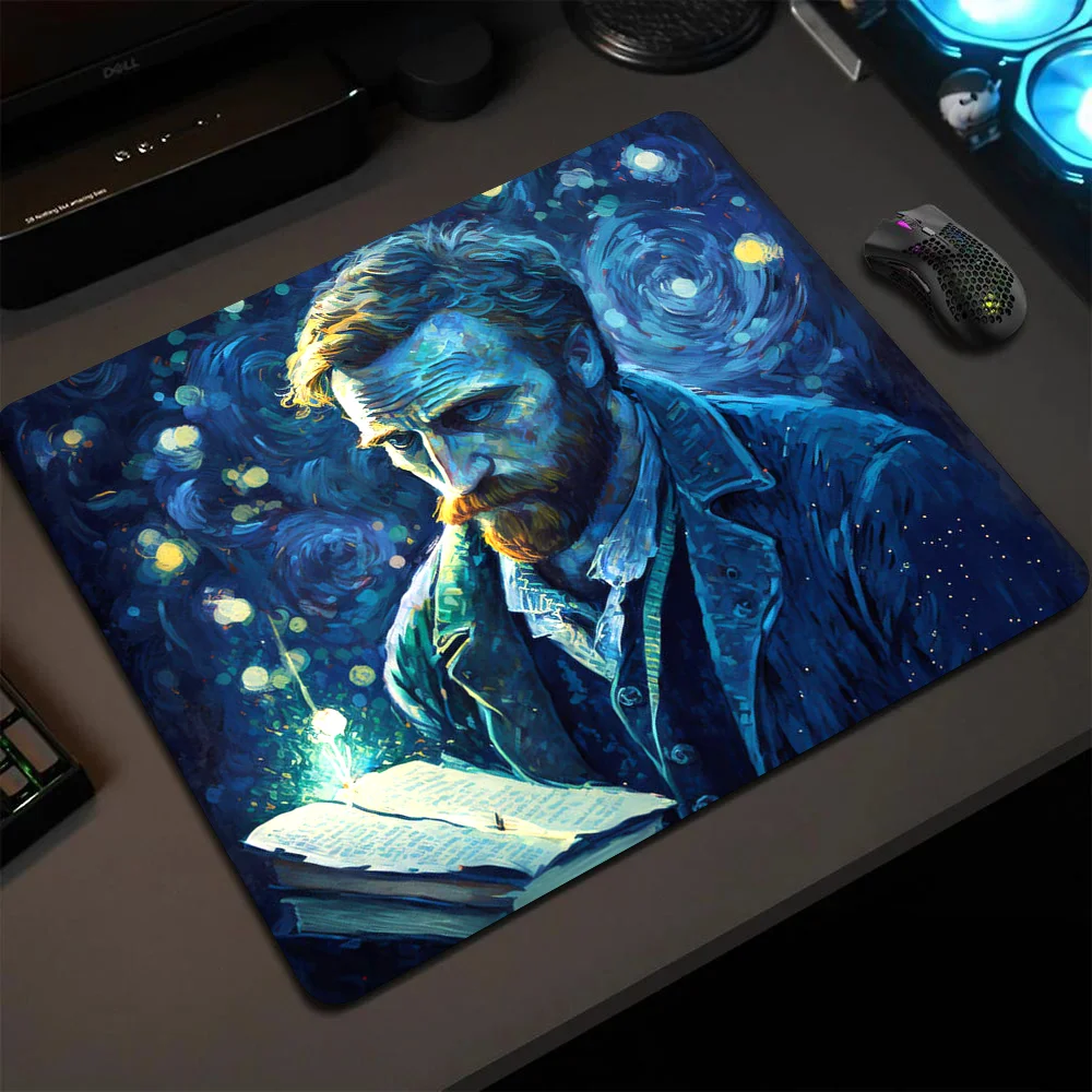 

Van Gogh Art Paintings Mousepad Small LockEdge Mouse Pad For Gamers Computer Desk Pad Rectangular Anti-slip Rubber