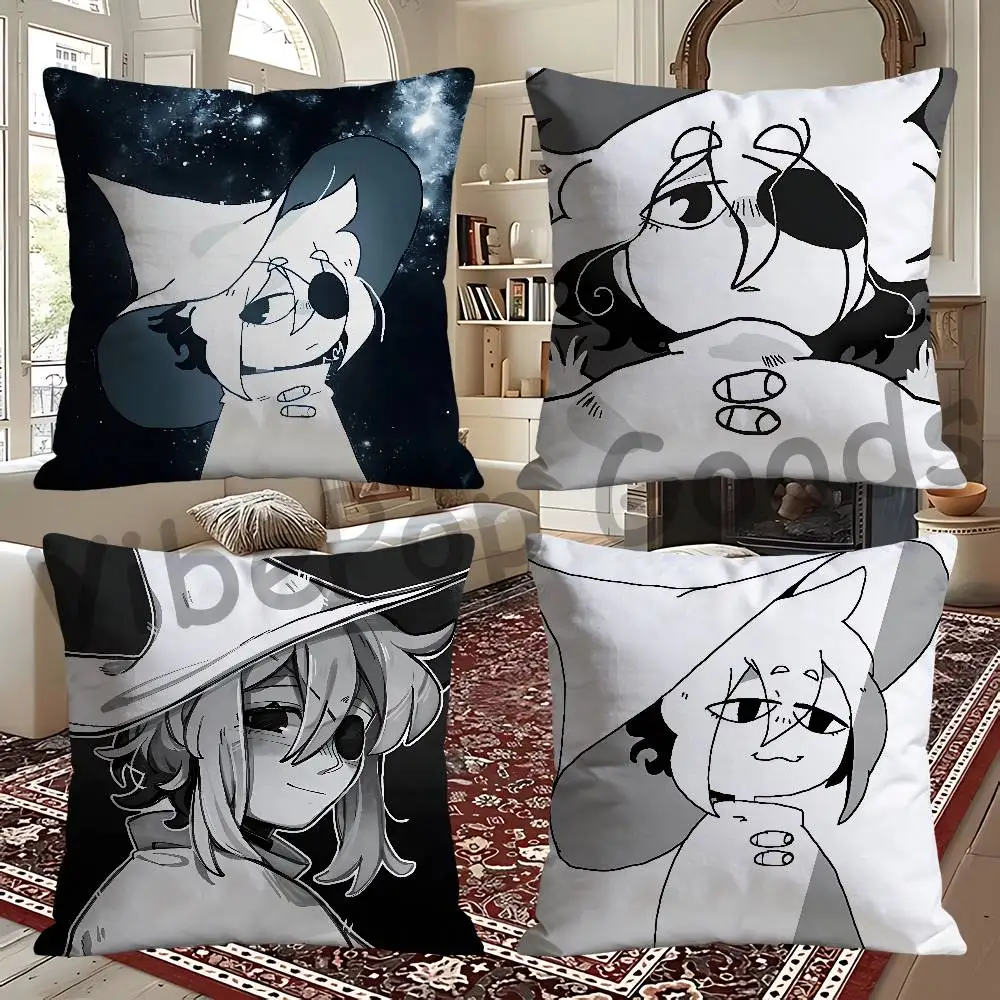 I-In S-Stars and Time S-Siffrin Square Cushion Cover Weird Aesthetic Library Book Page Print Pillow Cover