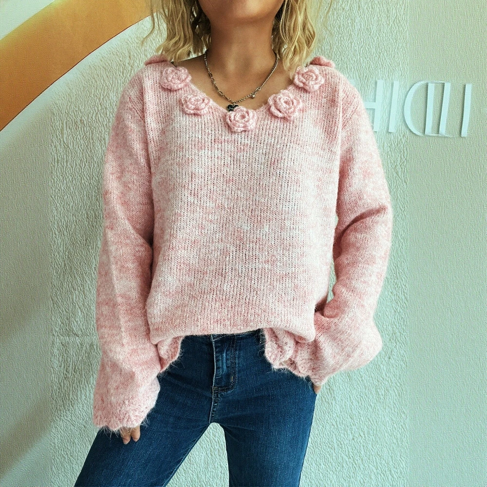 

Women's Autumn Winter Long Sleeve Sweater round Neck Pure Color Casual Fit Top Fashionable Comfortable Knitwear Straight Tube