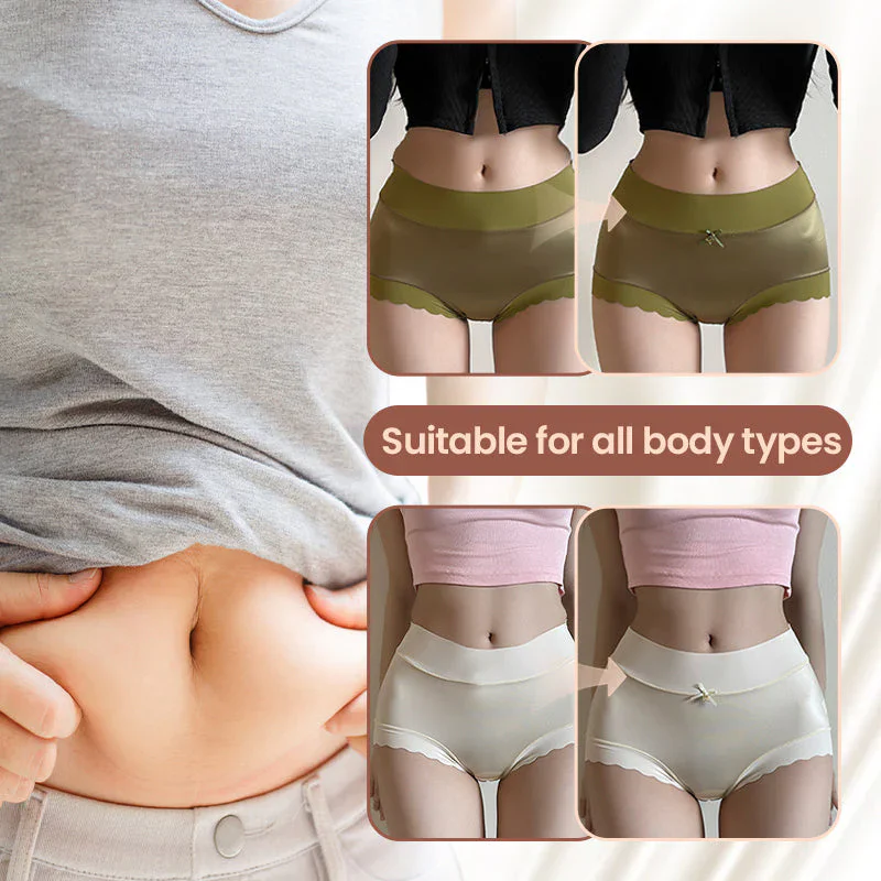 ซาตินผ้าไหมน้ําแข็งไม่มีรอยต่อ Tummy Control กางเกงต้านเชื้อแบคทีเรีย en reukloos ผ้าพางานรีเวชวิทยาชุดชั้นใน