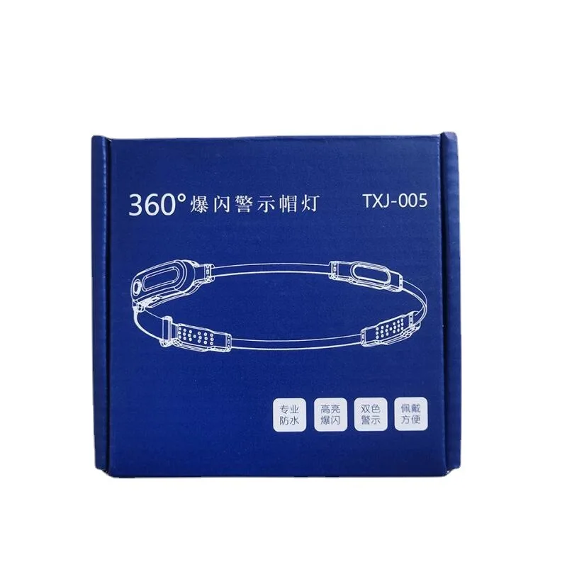 Head-mounted 360-degree Rotating Warning Hat Light Rechargeable Red and Blue Flash Duty Hat Light Traffic Command Hat Light