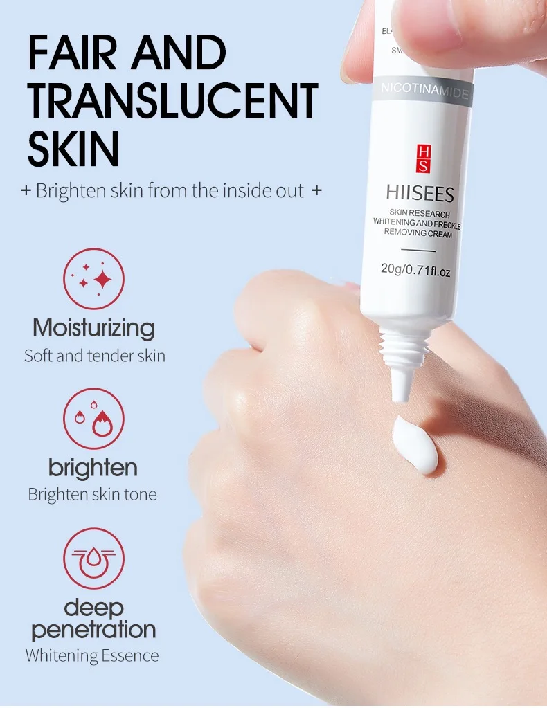 Durchdringung der Haut | Hiisees Whitening- und Akne-Entfernungscreme. Entfernen Sie Sommersprossen und Akne. Gelbe Entfernungs- und Aufhellungscreme