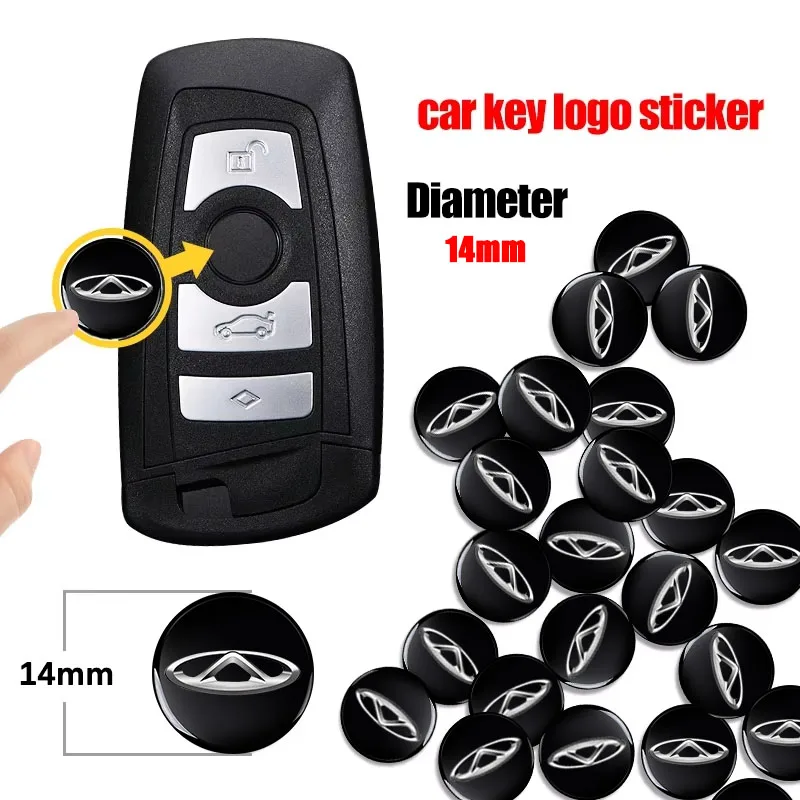 Para Chery TIGGO 2 3 4 5 7 Pro 8 3X A1 QQ Arrizo 5 7 Pro EQ7 5x3x2/5/10/20 piezas emblema de llave remota de coche insignia botón de Radio pegatina