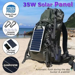 35W Sunpower Portable Solar Panel 5V Solar Plate WithUSB Safe Stabilize Charger ForPower Bank Phone Outdoor Camping Home RV Gift
