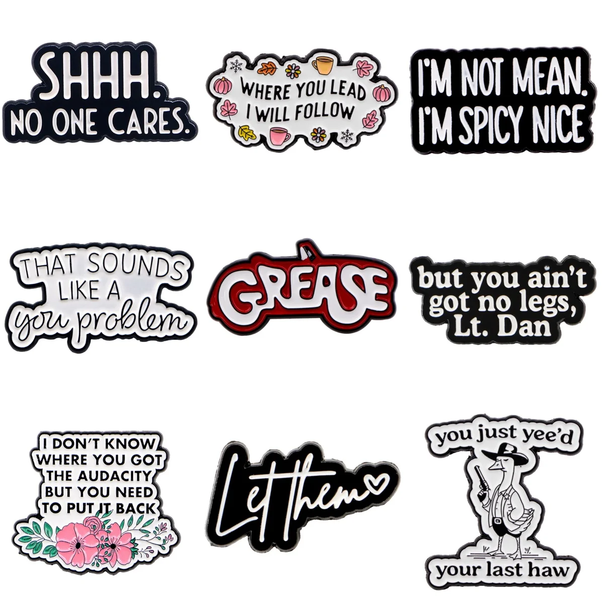 Je ne sait pas broches pour femmes lettre émail broche citations métal Badge bijoux vêtements sac à dos accessoires amis cadeau