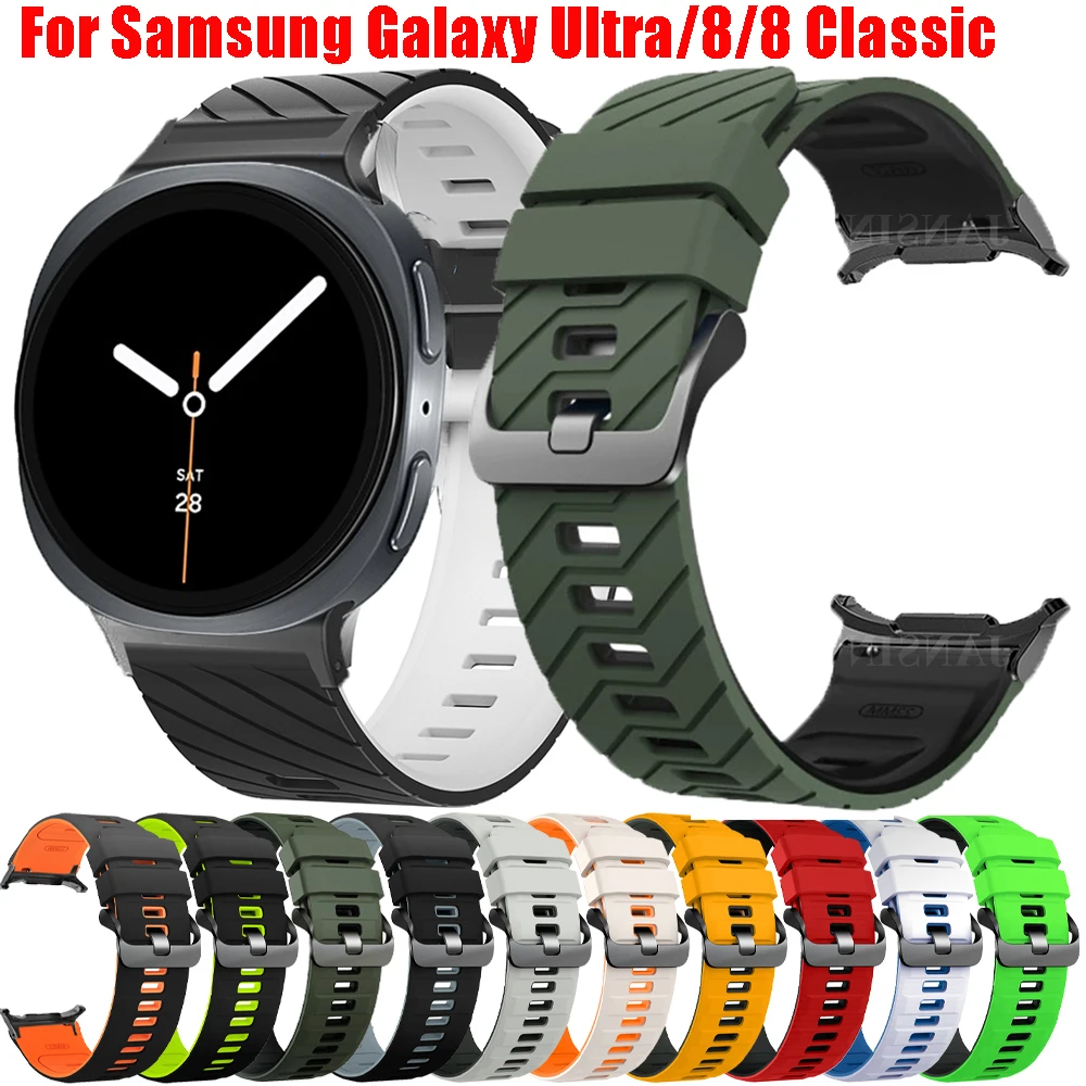 Silikonband für Samsung Galaxy Watch 8 44 mm 40 mm 8 Classic 46 mm Sportarmband für Samsung Galaxy Watch Ultra 2025 2024 47 mm Band