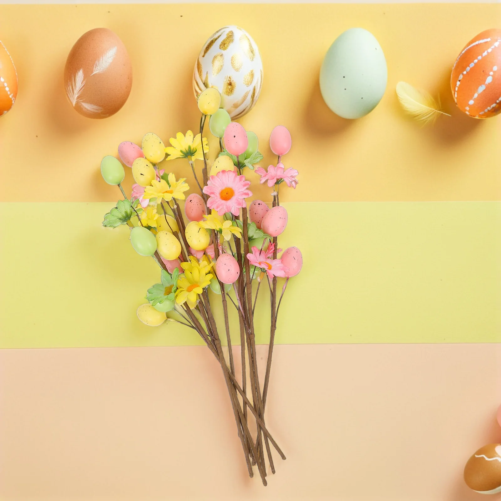 

9pcs Artificial Easter Egg Branch Spring Floral Stems Faux Egg Pick Vase Filling Party Supplies Easter Table Centerpiece Decor