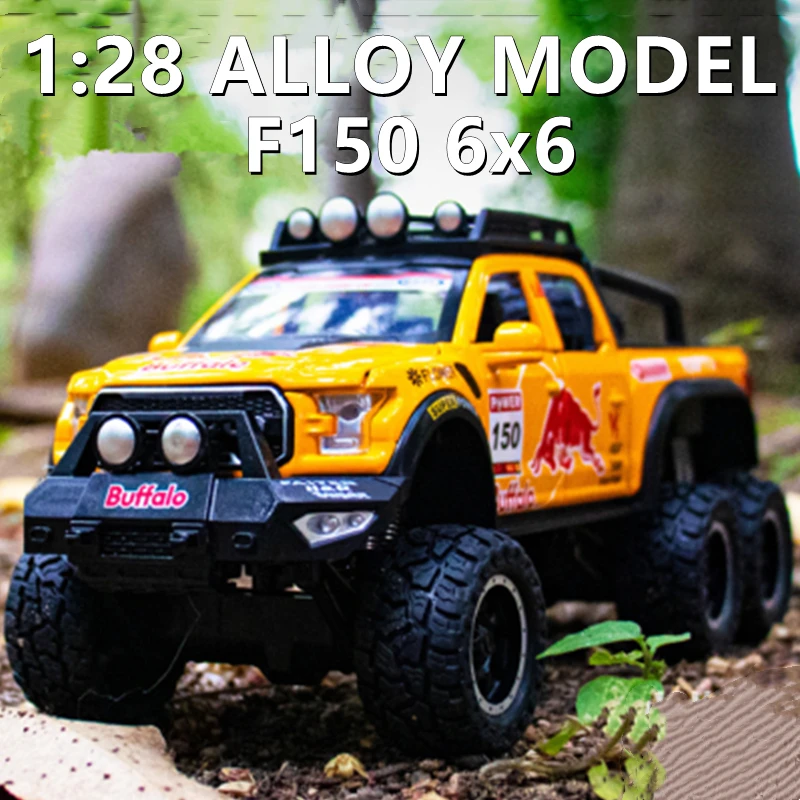 

1/28 Ford Raptor F150 Alloy Car Model Diecast & Toy Modified Metal Off-Road Vehicles Car Model Collection Sound Light Gifts