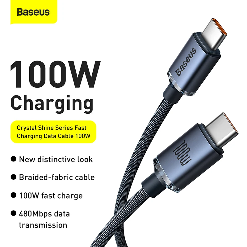 Baseus 100W C To C Type C Cable For iPhone15 16 USB C PD Fast Charging Charger Wire Cord For Macbook Samsung Xiaomi Type C Cable