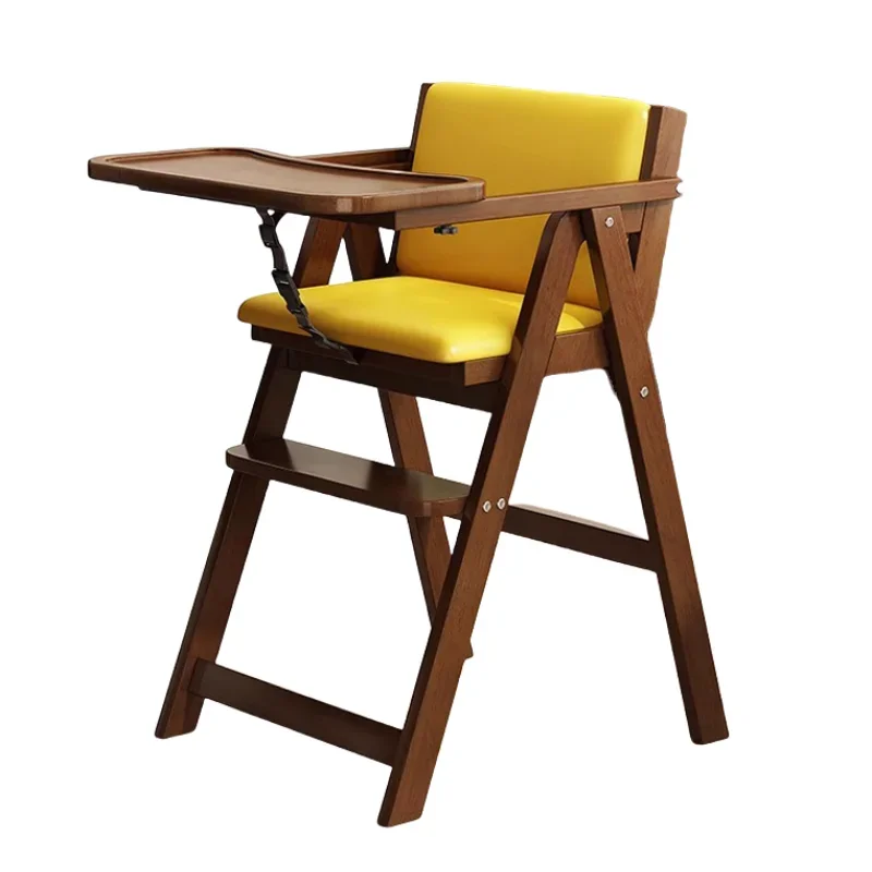 Safe Folding Dining Chair Portable Wooden Baby Feeding Highchair for Travel Hotel Home Equipped with Seat Belts kids chair עגלות