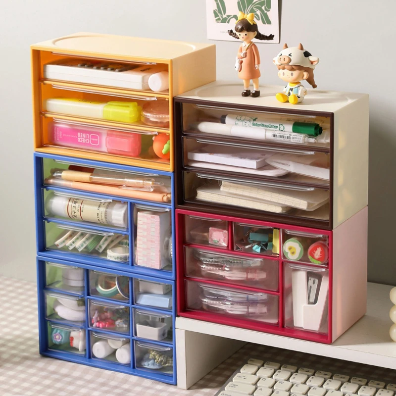 Desktop Storage Box Waterproof and Dustproof Drawer Design for Sorting Storage Stationery Debris and Small Jewelry