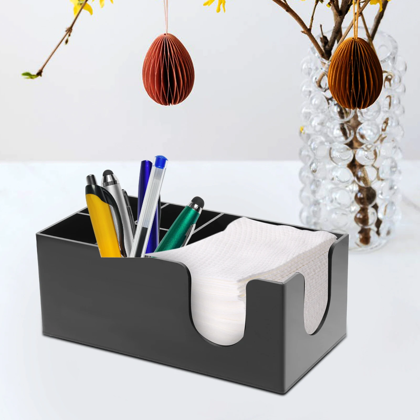 

Acrylic 5 Grid Storage Rack Coffee Station ganizer Teabag Holder Countertop Bar Supplies Tea Accessories Premium Material Long