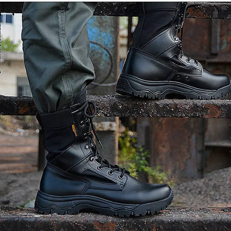 Men Work & Safety Boots OutdoorPuncture-Proof Work Shoes Anti-smash Desert Combat  Protective Shoes Steel Toe