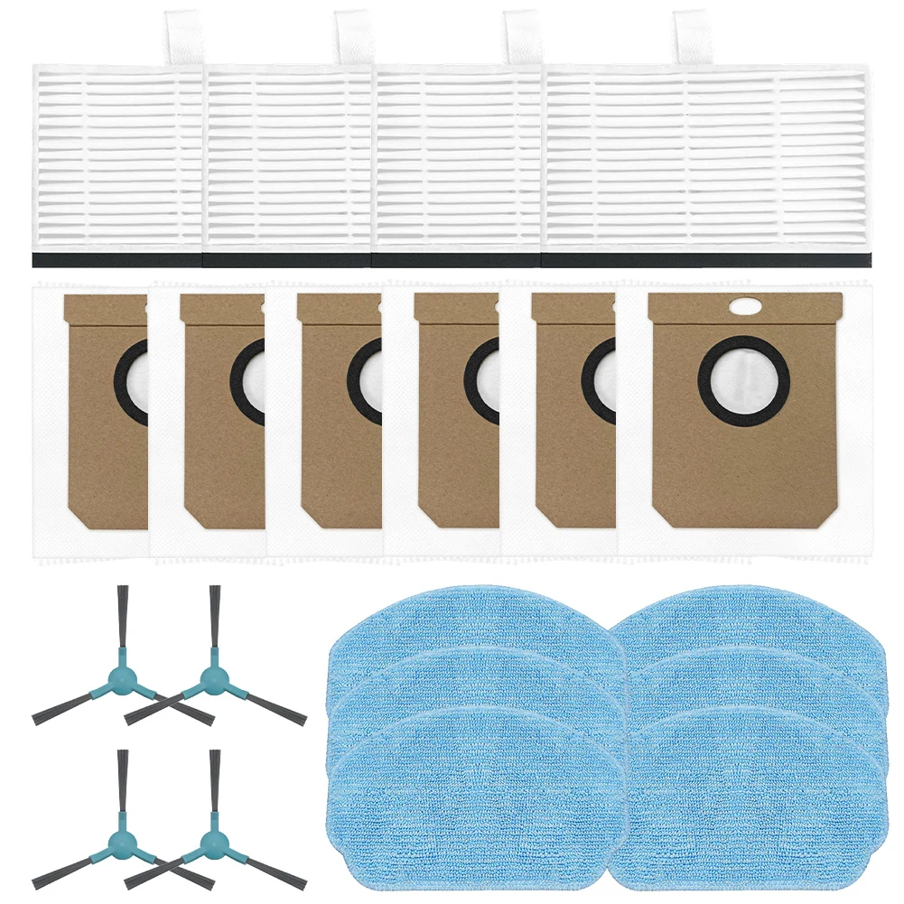 

1set Filter Mop Cloth Dust Bag Side Brush Kit ForConga7690 Immortal Max Home-M/ForConga7690 Immortal Max Home Vacuum Cleaner Kit