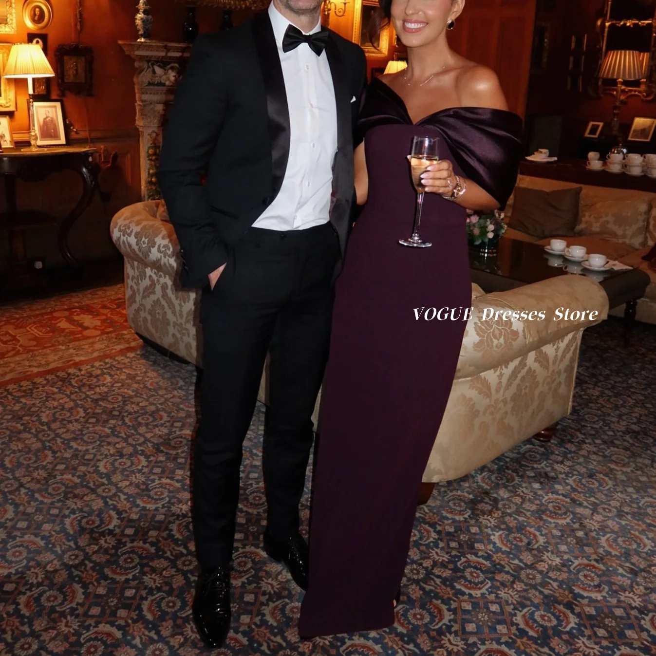 

Elegant Purple Prom Dresses Off Shoulder Sleeveless Mermaid Evening Party Dresses فساتين للمناسبات الخاصة فساتين سهرة Customized