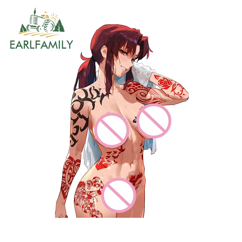 EARLFAMILY 13cm Makima Succubus NSFW Blacked Tattoos Fanart Car Stickers Hentai Anime Waifu Decal Creative Vinyl Car Accessories