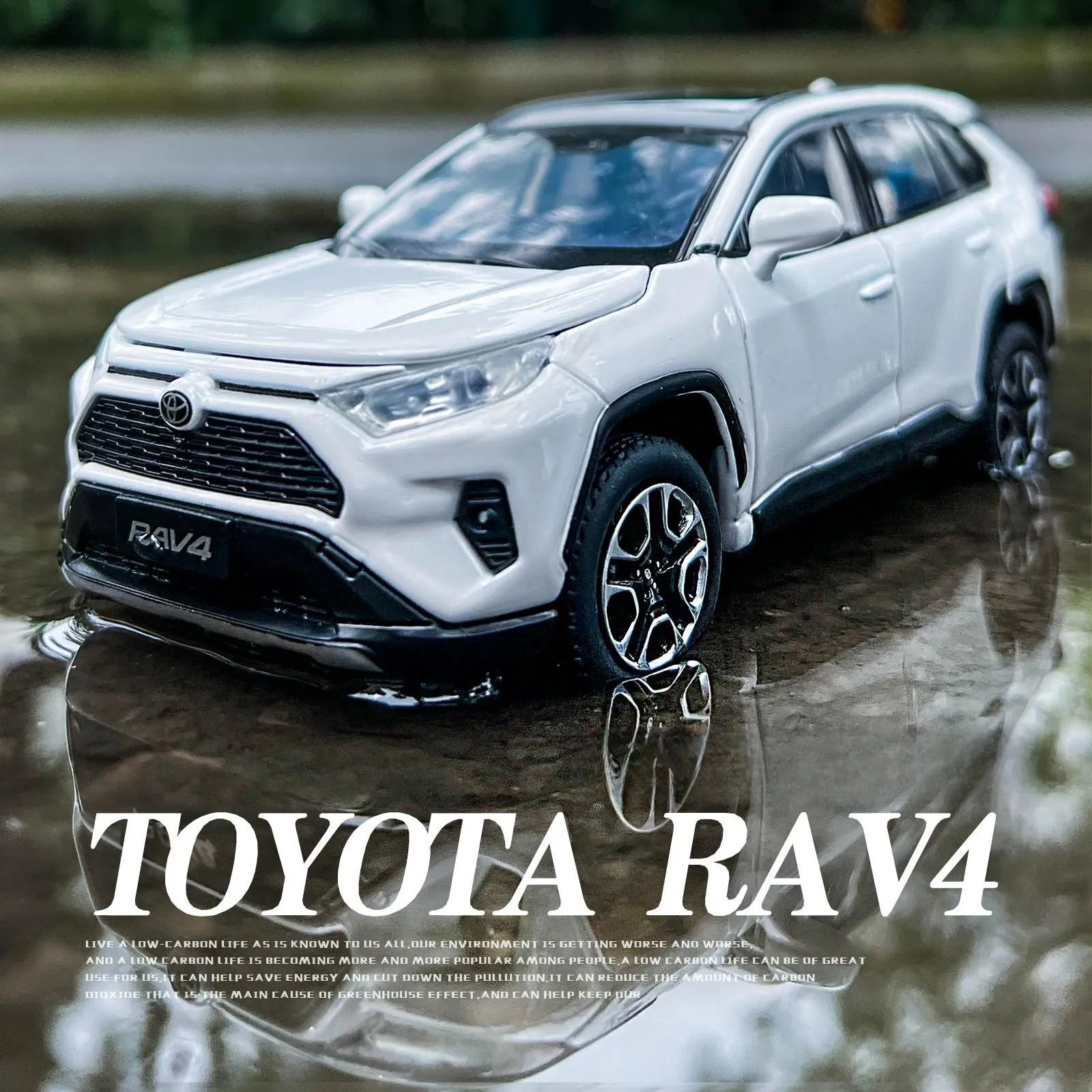 

1/32 TOYOTA RAV4 Toy Car, JACKIEKIM Diecast Metal SUV Model Sound & Light Doors Openable Educational Collection Gift For Boy