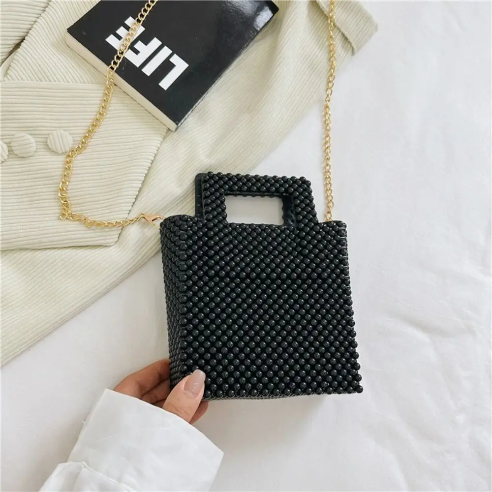 2024 Hand-woven Women Shoulder Bag Pvc Candy Color Picotin Bag Fashion Acrylic Crossbody Bag for Outdoor Beach