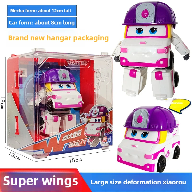 AULDEY Super Wings grand ensemble de transformation, robots Jett & Dizzy, emballage Hangar, jouets sous licence officielle, ensemble de hangar transformant