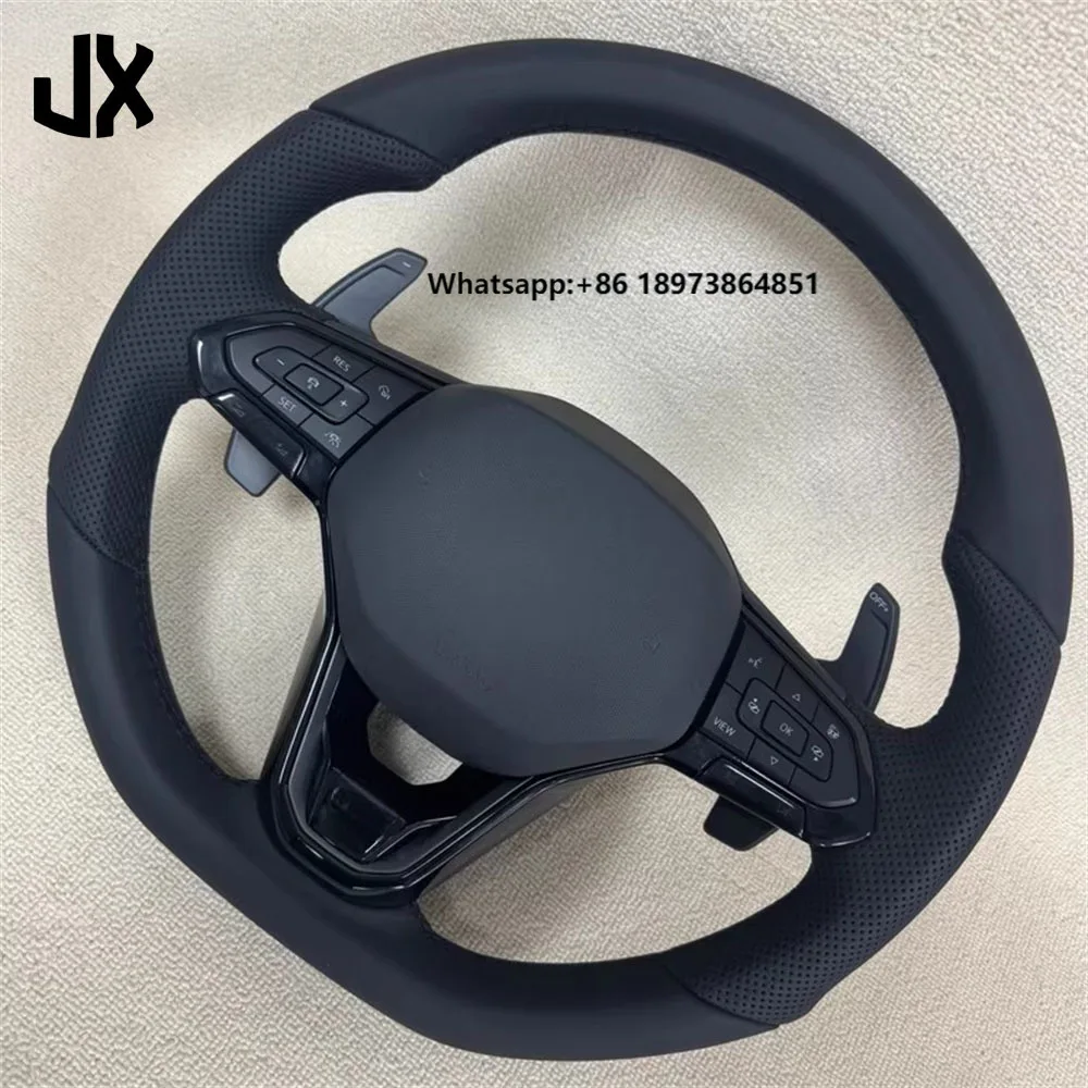 

Customized Sports Leather Steering Wheel for Touareg 2024 Tiguan Jetta Golf 6 7 GTI MK70 Mk Car Accessories