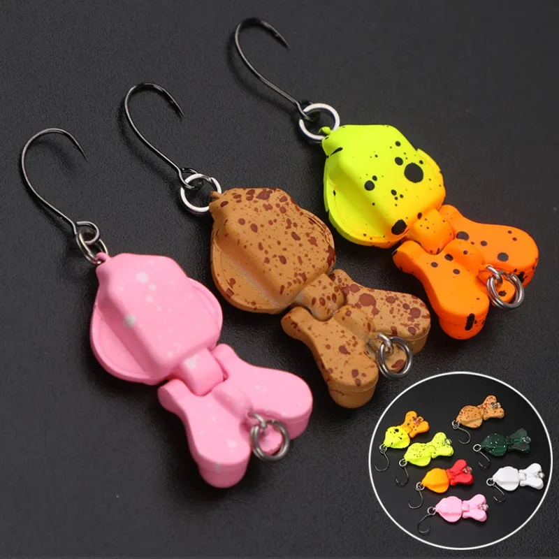 Mikro-Doppelabschnitt-Schwimmköder, Einzelhaken, Swinger, 2 g, 2,9 cm, konkav, konvex, Angelköder, biomimetischer Multi-Abschnitt-Schwimmköder