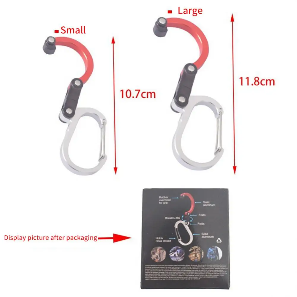 Hybrid Gear Clip - Carabiner Rotating Hook Clip Non-Locking Strong Clips For Camping Fishing Hiking Travel Backpack Out