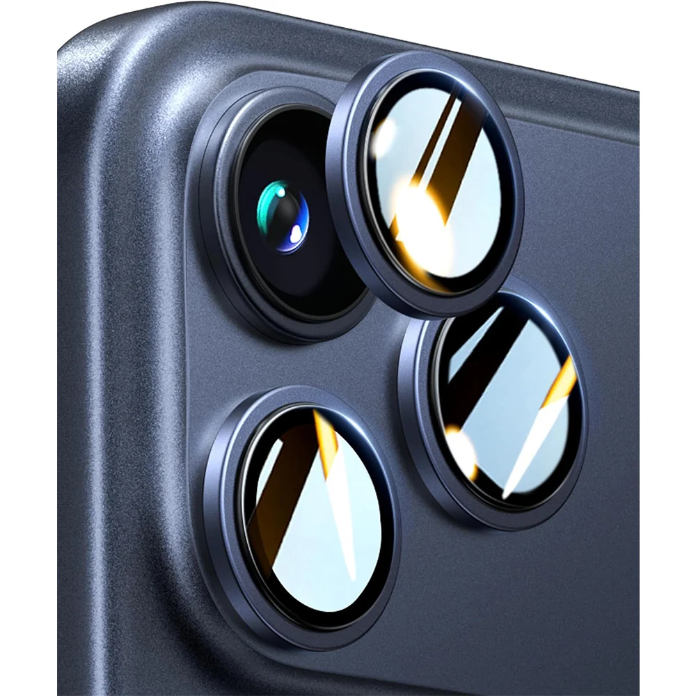 غطاء حماية لعدسة الكاميرا الزجاجية الفاخرة لهاتف آيفون 17 برو ماكس 16 بلس 15 14 13 12 11 برو ماكس 17 ملحقات الهاتف لحماية الهواء