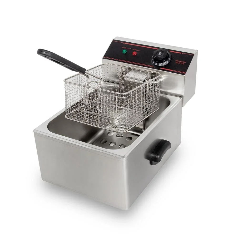 

l # 6L Electric Fryer Single-cylinder Fryer with Plunger Microswitch French Fries Chicken Equipment Restaurant Equipment deep f