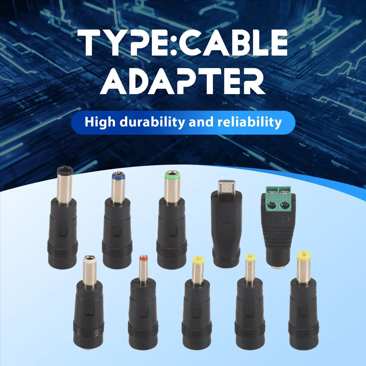 A46U USB To DC Power Cable Universal USB To DC Jack Charging Cable Power Cord with 10 Interchangeable Plug Connectors Adapter