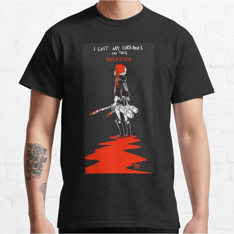 

Armin Mikasa Ackerman ATTACK ON TITAN Anime T shirt for man Large size Tops Manga Graphic Print Y2k Clothes Cartoon Tee
