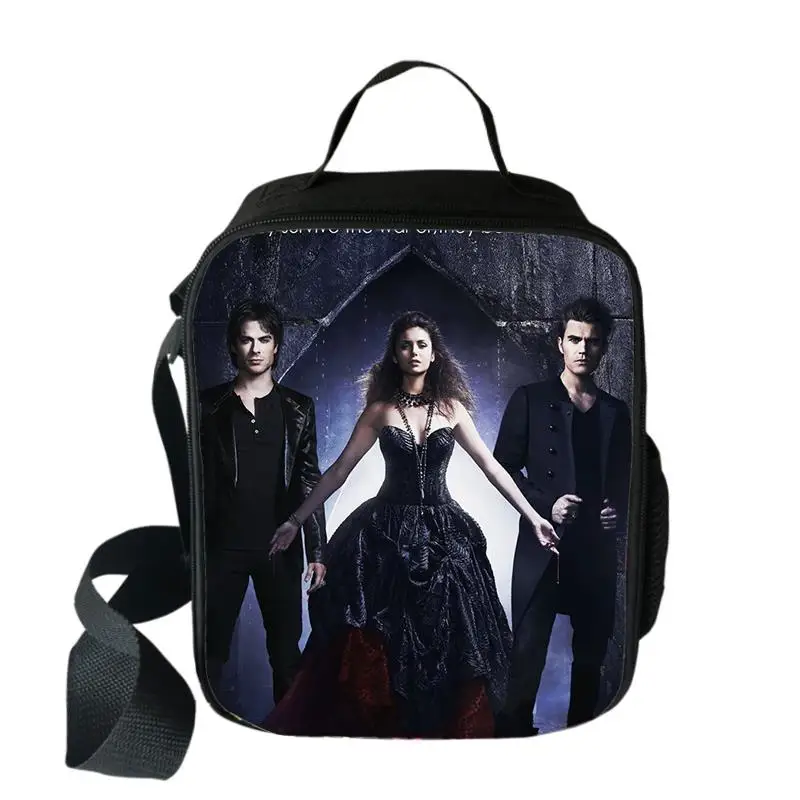 

Hip Hop Popular Crossbody Vampire Diaries Lunchbox Thermal insulation Food Lunch Bag 3D Print Picnic Insulated Handbags Ice Bags