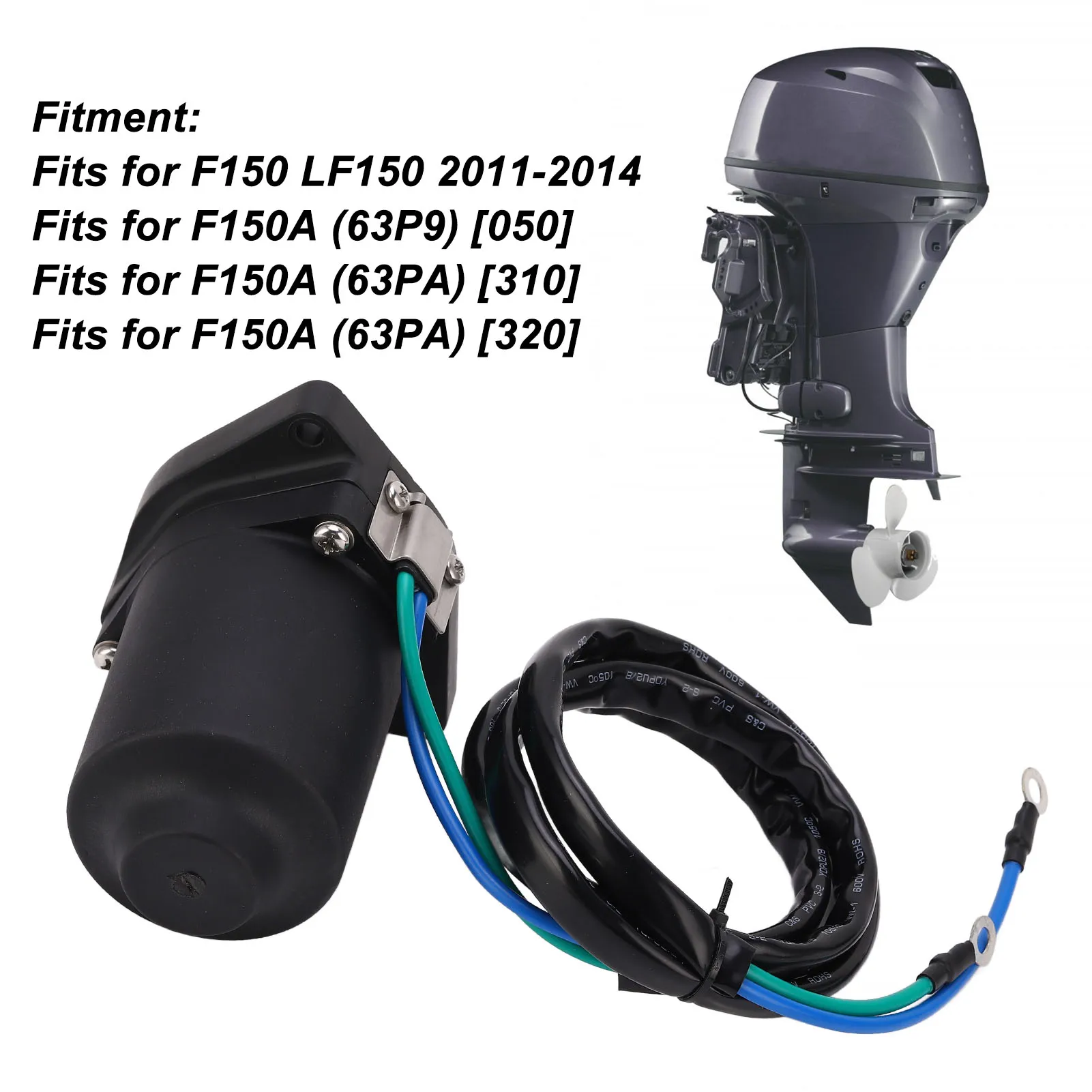 

Outboard Power Trim Tilt Power Tilt Trim Motor Assy Easy Install Increase Speed Replacement 6KW 43880 00 for F150 LF150