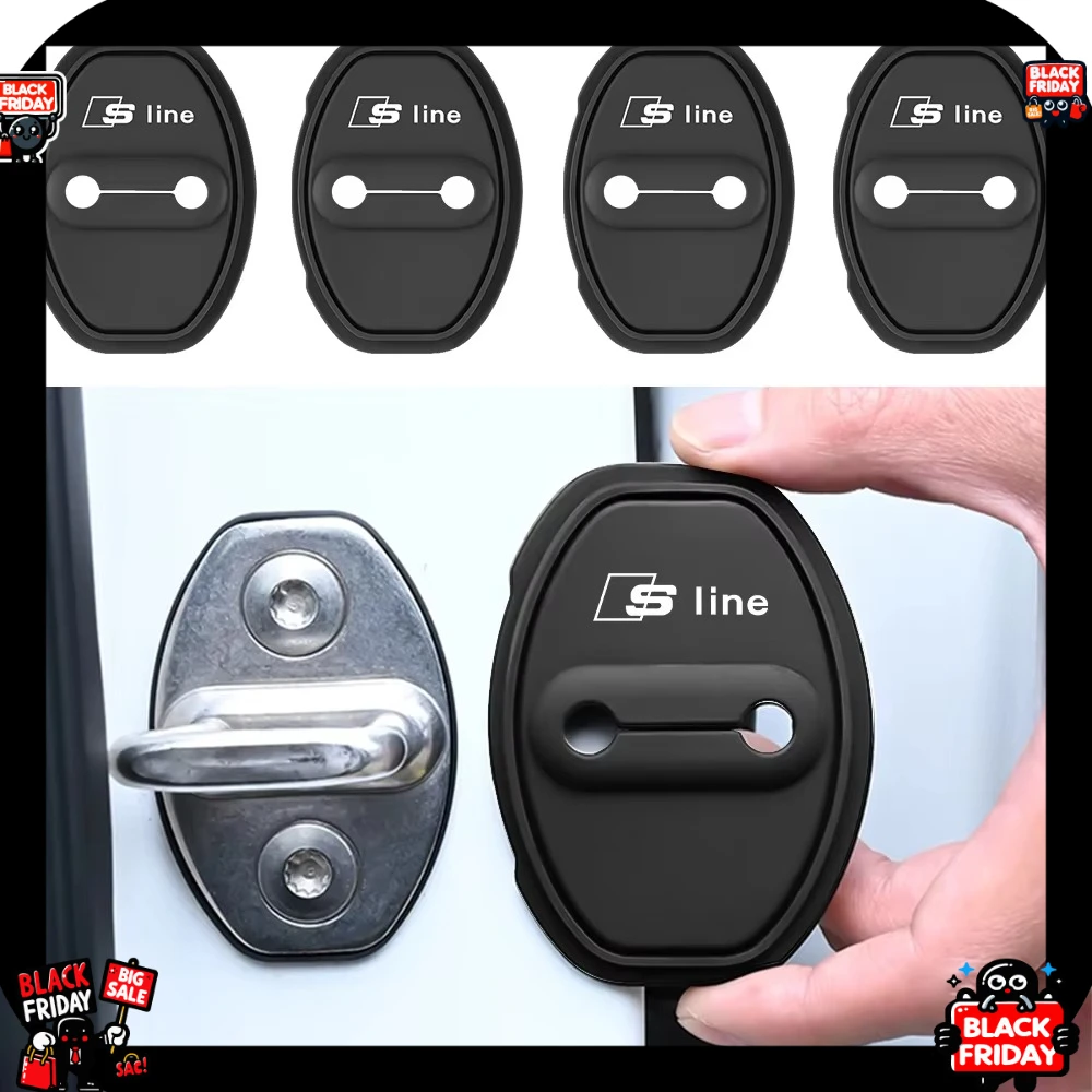 4Pcs Silicone Car styling Door Lock Protector Cover Sticker For Quattro For Audi Sline RS A3 A4 Q1 Q2 Q3 B6 A5 A6 C7 Q5 B9 B7 C6