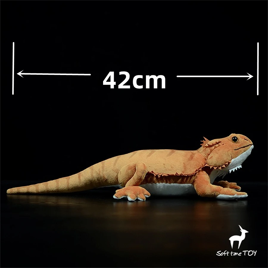 Peluche Dragon Barbu pour Enfants, Haute Fidélité, Dessin Animé, Mignon, Lézard, Animaux Réalistes, Simulation, Beurre, Jouet Kawai, Cadeaux
