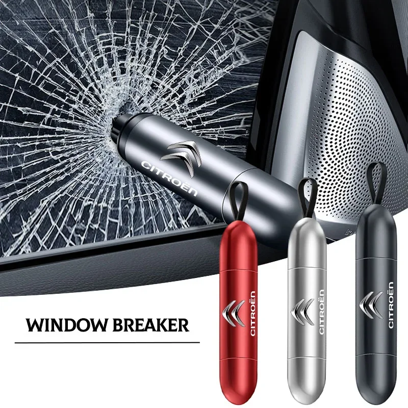 

1Pcs Car Safety Hammer Emergency Window Breaker Seat Belt Cutting Machine Sticker For Citroen C1 C2 C3 C4 C5 C6 C8 C4L DS3 DS5