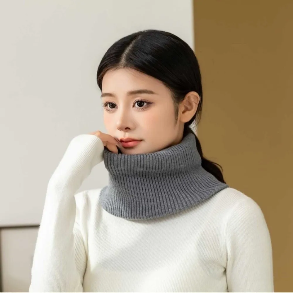 

New Knitted Warm Scarf Windproof Coldproof Neck Cover Solid Color Fake Collar Outdoor Sports
