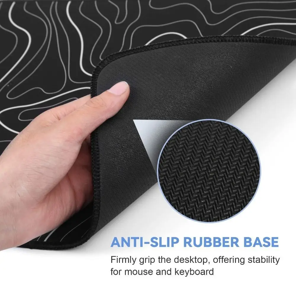 Professional Gaming Topographic Shape Gaming Mouse Pad Anti-Slip Wear-Resistant Office Keyboard Desk Mat Table Mat Office Use