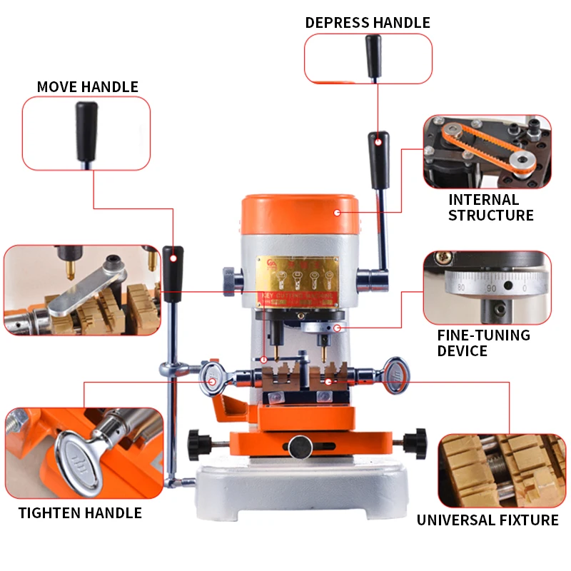 998AS Key machine Preparation Key machine Vertical Multi-function Fixture Fine-tuning Door Lock Key/Car Key Copy machine