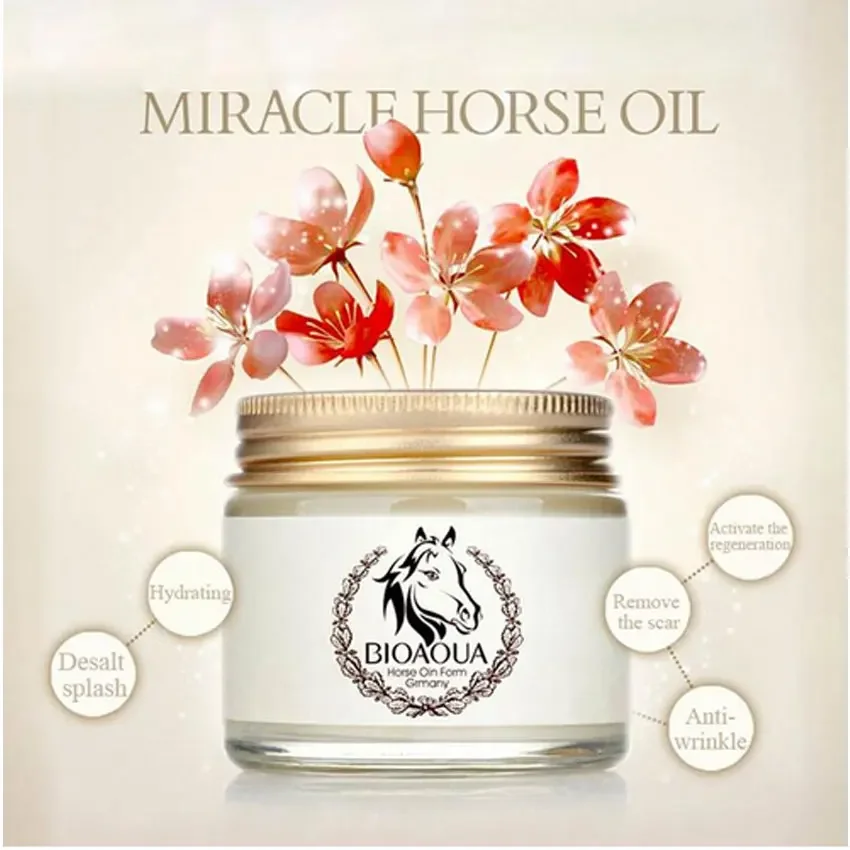 BIOAQUA Horse Oil Ointment Anti Aging Wrinkle Cream Scar Face Body Whitening Cream Ageless Anti-Freckle Skin Care Moisturizing