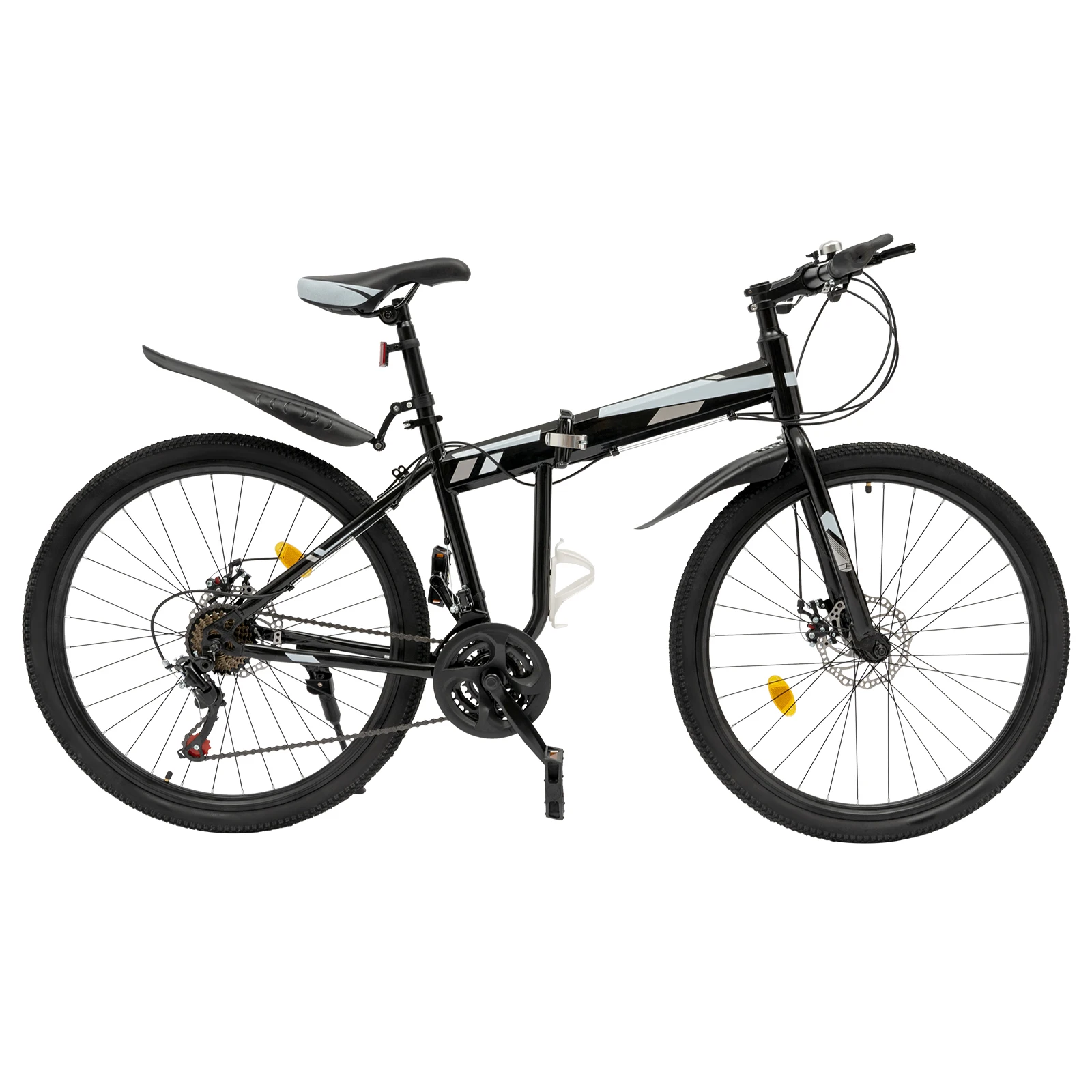 21-Speed Folding Mountain Bicycle Bike 26 Inch Wheel High-carbon Steel Frame Dual Front Mechanical Disc Brake