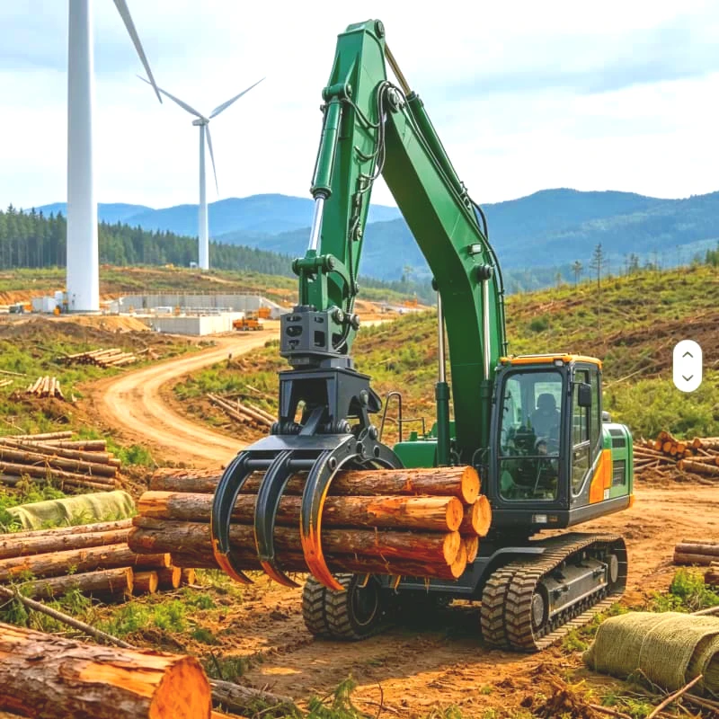 Industrial Timber Grapple Saw Hydraulic Log Grabber with Chainsaw for Crane 9-15 Ton Forestry Harvesting Tree Cutting Customized