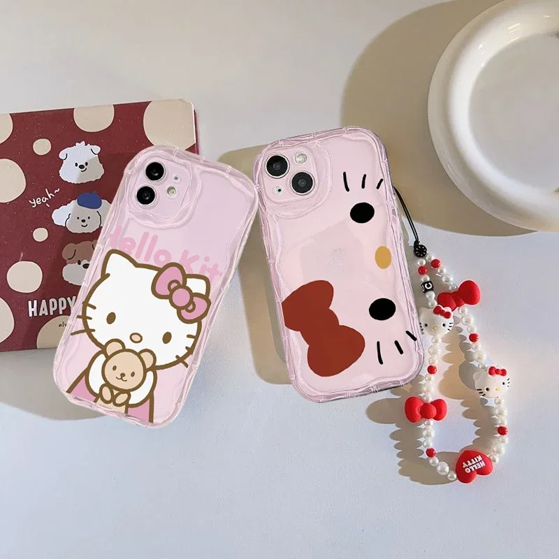 Hello Kitty Bracelet Chain Phone Case For IPhone 15 Pro Max 14 11 12 13 Mini XR 6s 6 8 7 Plus X XS SE 2020 2022 Shell Back Cover