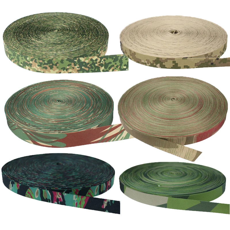 

Tactical Webbing Topography black green Marpat Tiger camo 25mm Webbing for Outdoor Backpack Tactical Vest Dog Shoes Printed