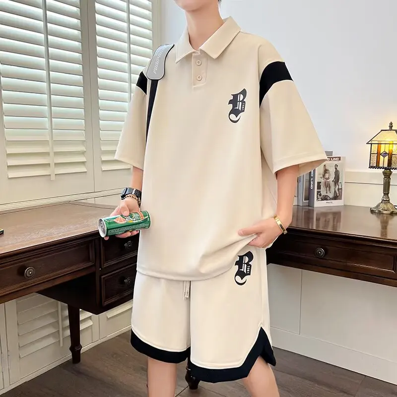

New Men's Casual Suit High Quality Polo Shirts, T-shirts, Shorts Two-piece Set Summer Sports Set Clothes for Men 2025 New