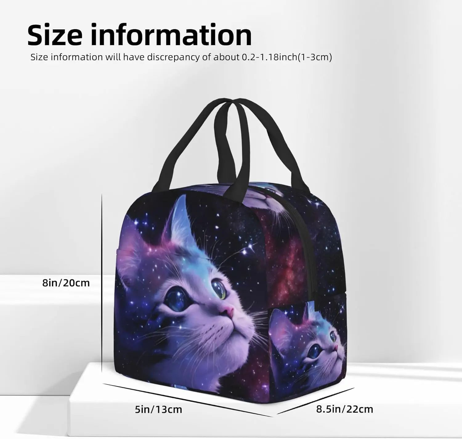 Cat Lunch Box Insulated Meal Bag Lunch Bag Reusable Snack Bag Food Container For Boys Girls Men Women School Work Travel Picnic
