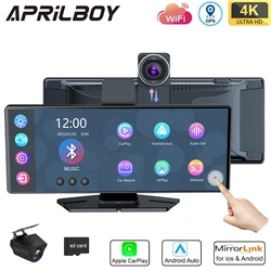 Aprilboy 10.26 inch 4K Dash Cam Carplay  Android Auto Car Radio Multimedia Player Portable Recorder Car Stereo Touchscreen Car