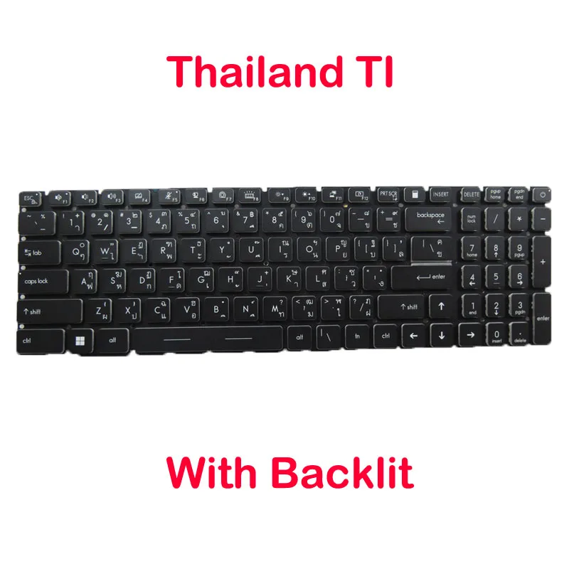 Monochrome Backlit FR GR RU Keyboard For MSI Creator 17-B11 Creator 17 B11UE B11UG B11UH MS-17M1 MS17M1 Black No Frame New