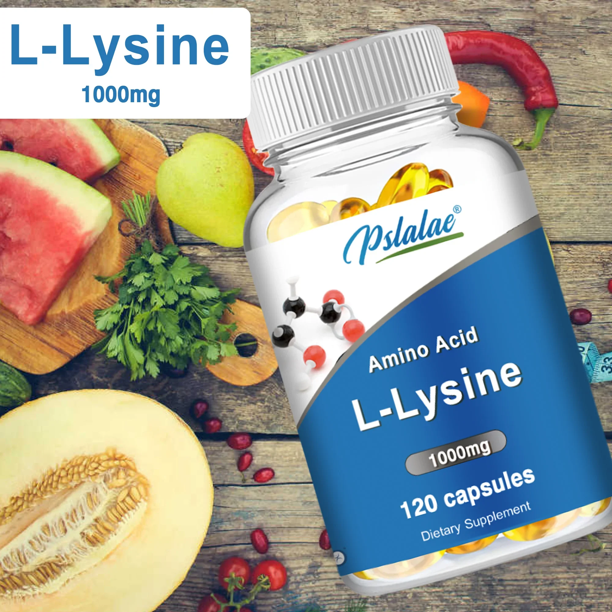 L -lysine - يعزز عملية التمثيل الغذائي وإنتاج الطاقة، وتدعم تركيب الكولاجين، ودعم البشرة - 120 كبسولة #5