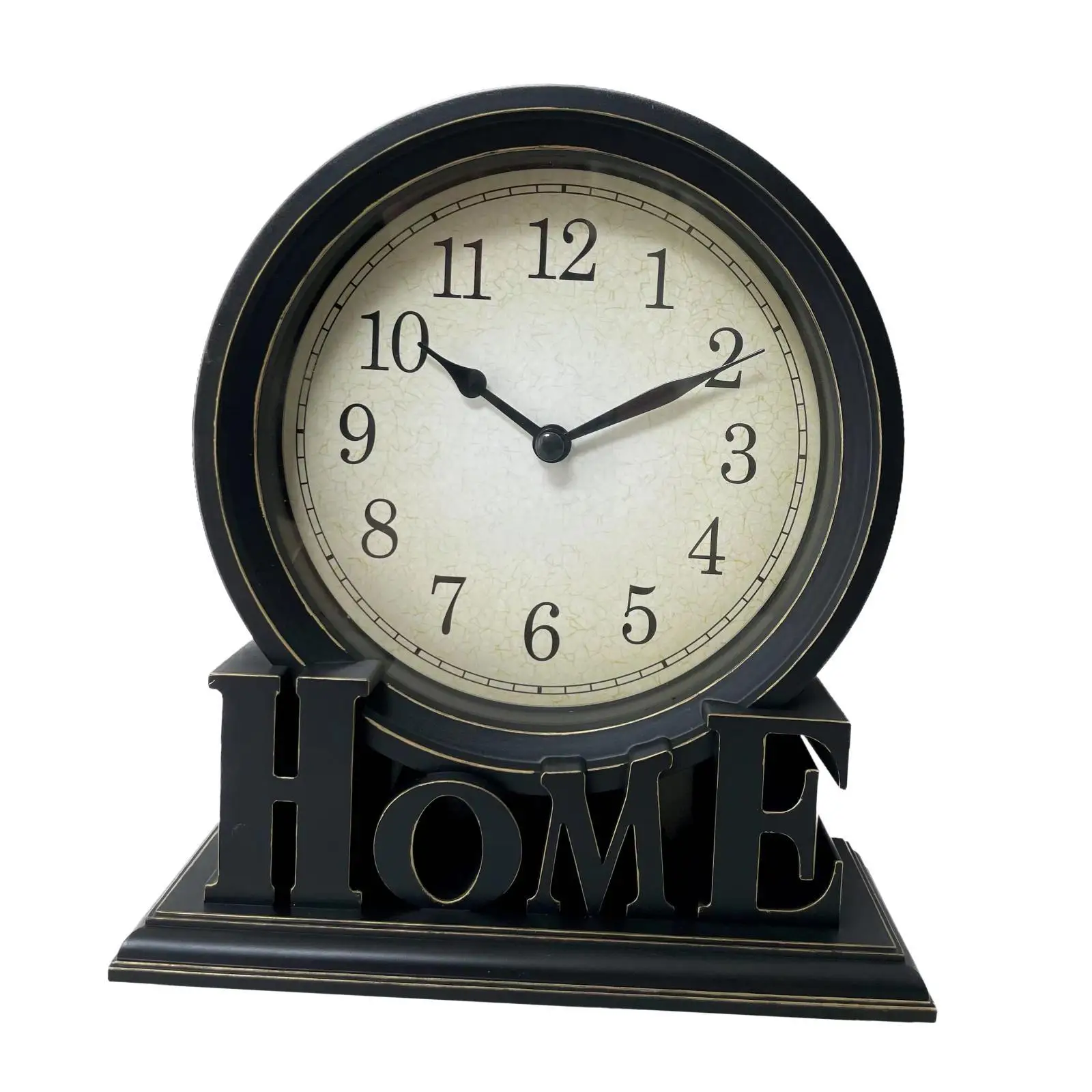 Silent Vintage Desk Clock Elegant Retro Table Alarm Clock Non Ticking Large Display for Kitchen Lofts Hallway Home Decor
